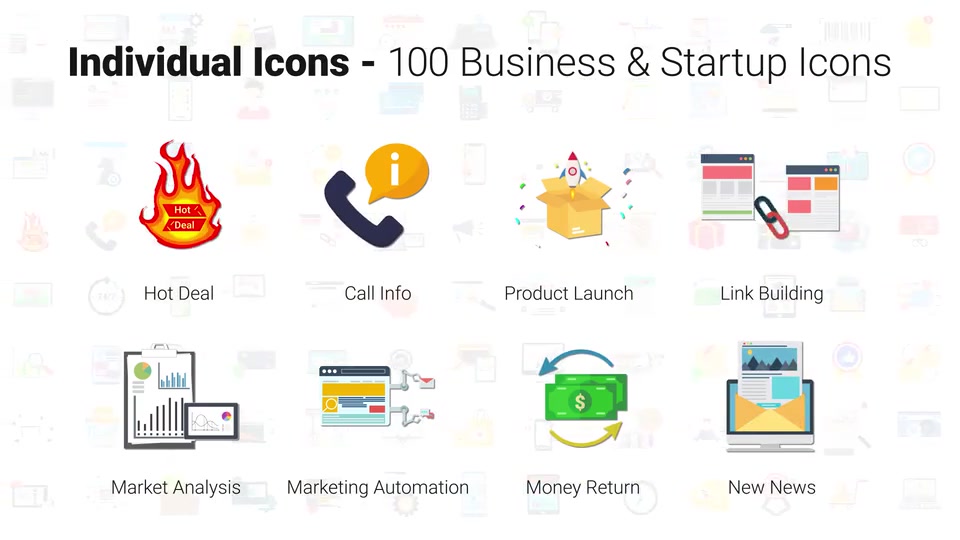 100 Digital Marketing & E Commerce Icons Videohive 28780374 After Effects Image 10