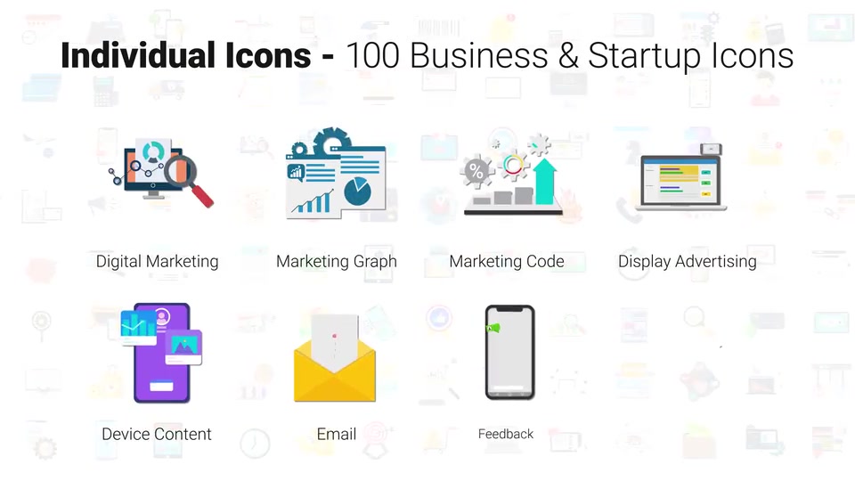100 Digital Marketing & E Commerce Icons Videohive 28780374 After Effects Image 8