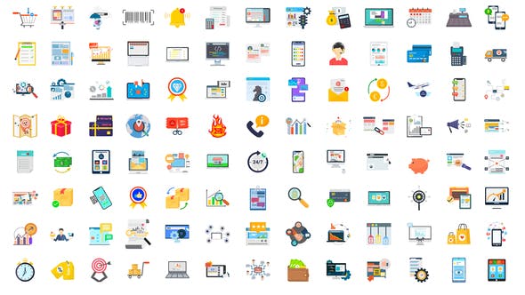 100 Digital Marketing & E Commerce Icons - 28780374 Download Videohive