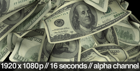 $100 Dollar Bills Flying Around Realistically - Download Videohive 3096200