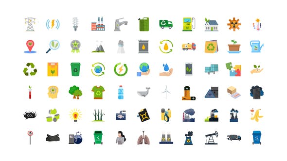 100 Ecology & Pollution Icons - Videohive Download 32280155