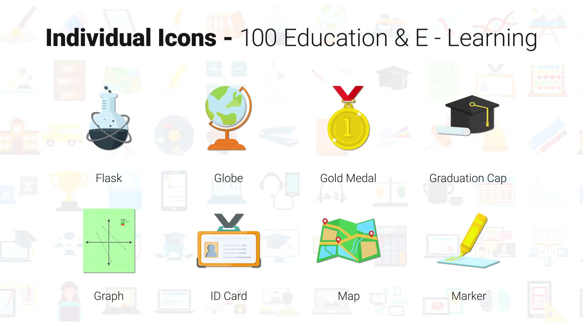 100 Education & E Learning Icons Videohive 33159957 After Effects Image 10