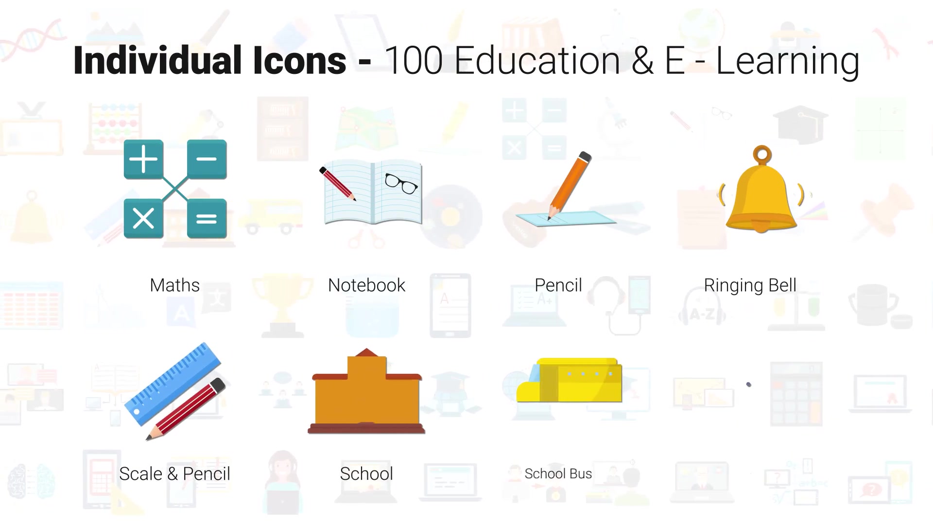 100 Education & E Learning Icons Videohive 33159957 After Effects Image 11