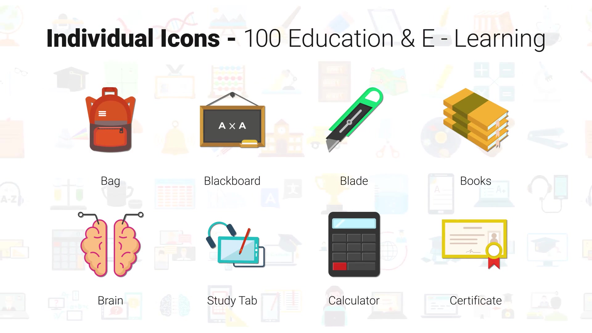 100 Education & E Learning Icons Videohive 33159957 After Effects Image 7