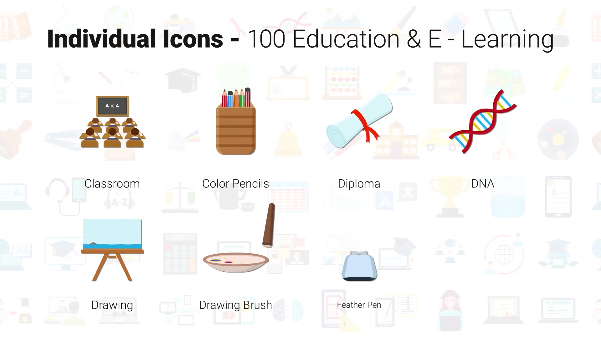 100 Education & E Learning Icons Videohive 33159957 After Effects Image 8