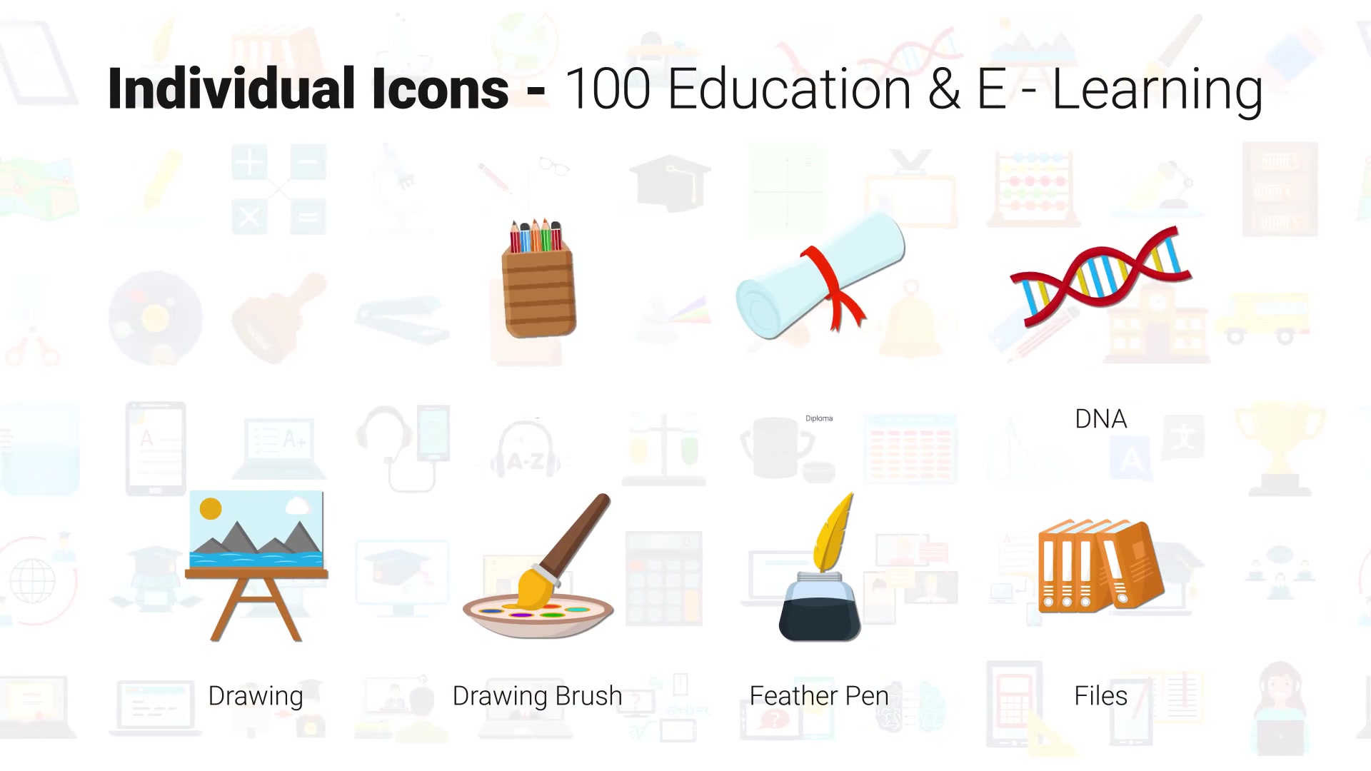 100 Education & E Learning Icons Videohive 33159957 After Effects Image 9