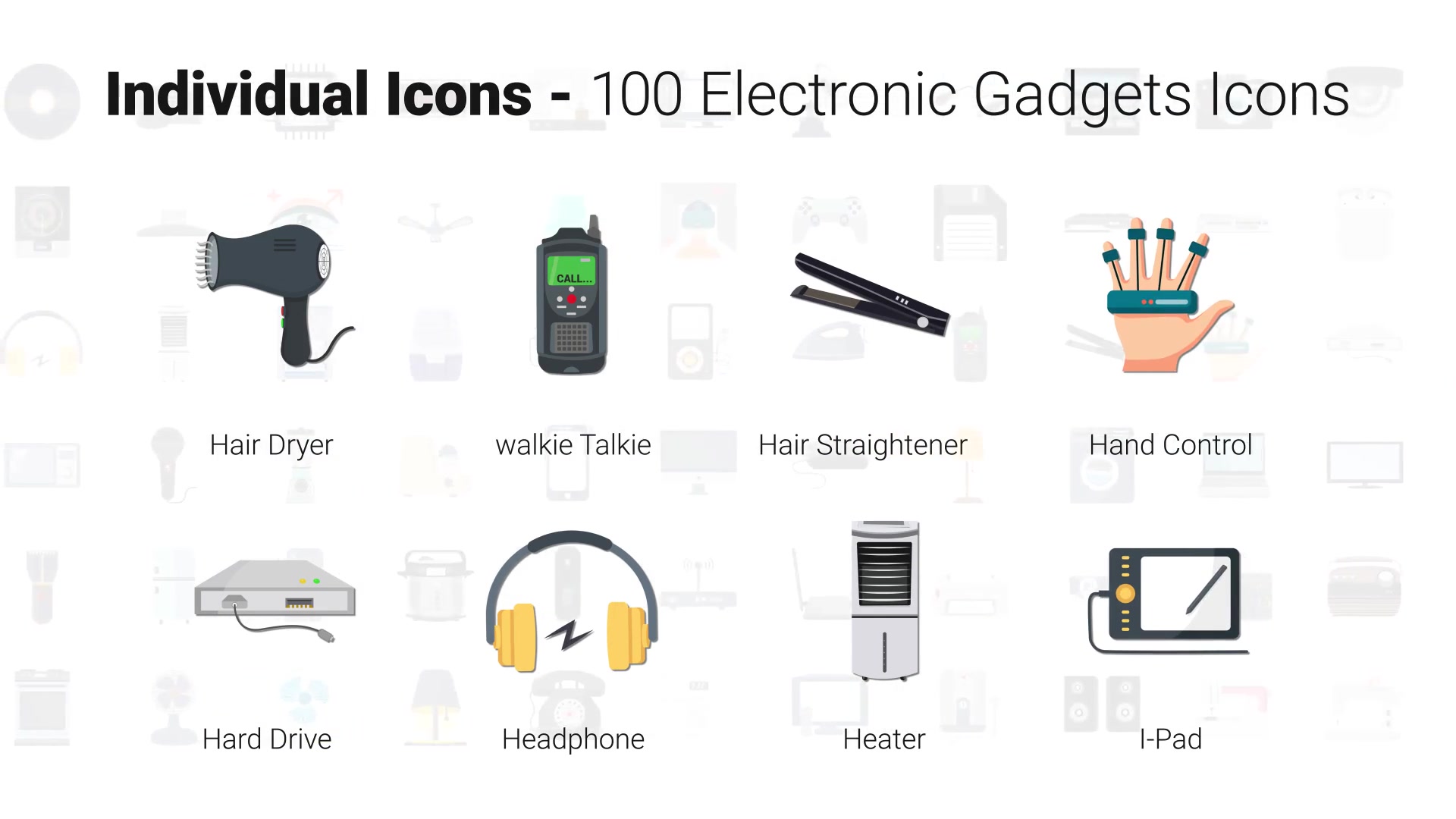 100 Electronic Gadgets Icons Videohive 29840386 After Effects Image 10