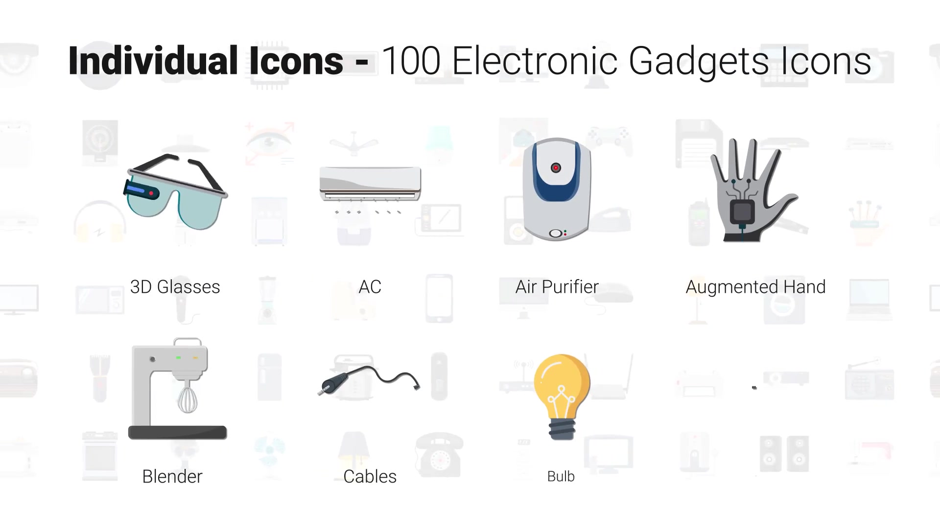 100 Electronic Gadgets Icons Videohive 29840386 After Effects Image 5