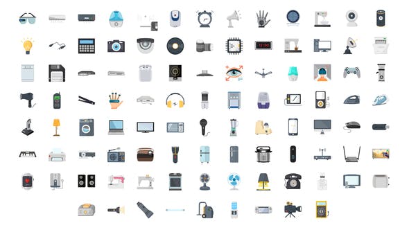 100 Electronic Gadgets Icons - 29840386 Videohive Download