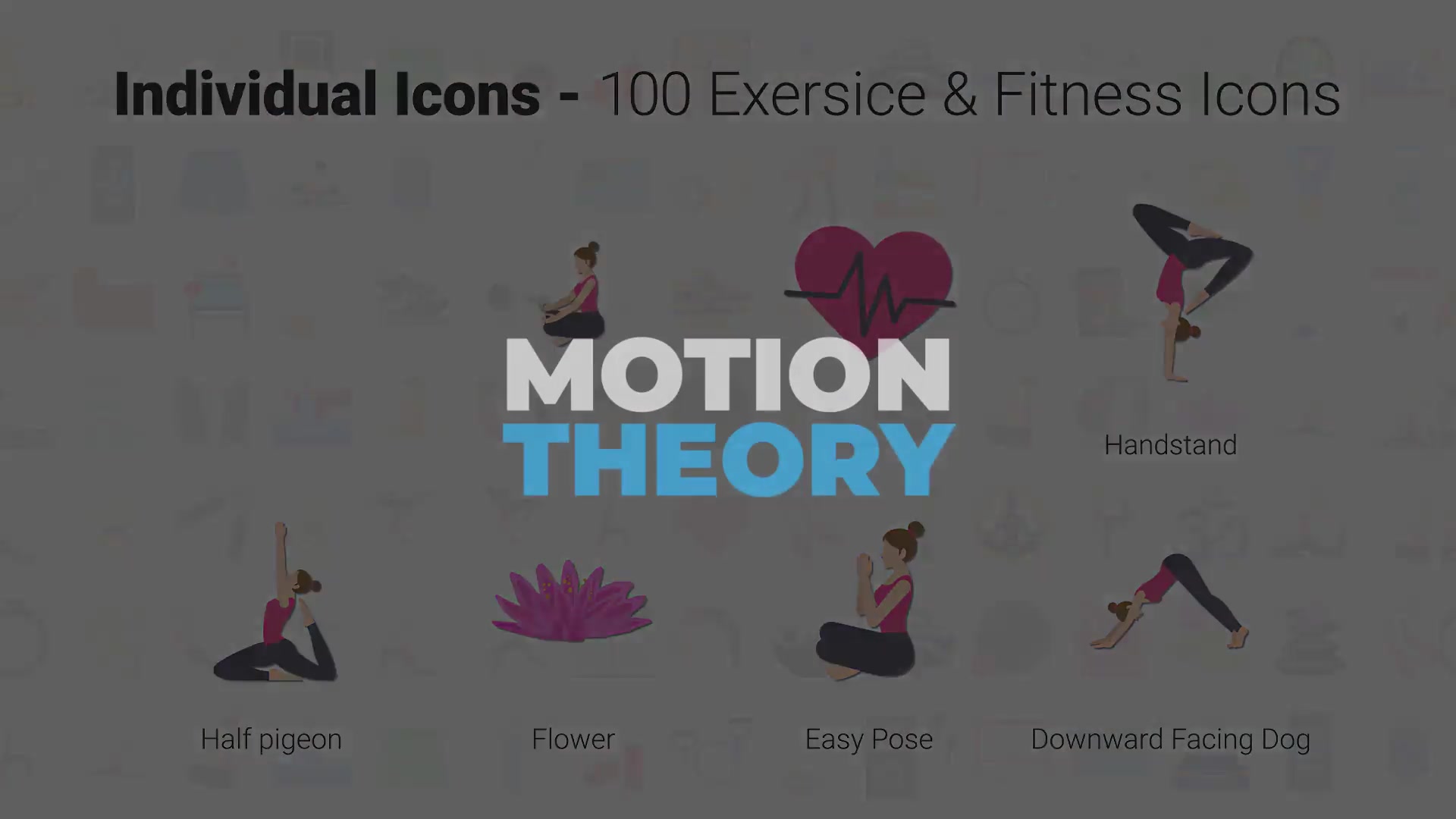 100 Exercise & Fitness Icons Videohive 32265740 After Effects Image 12