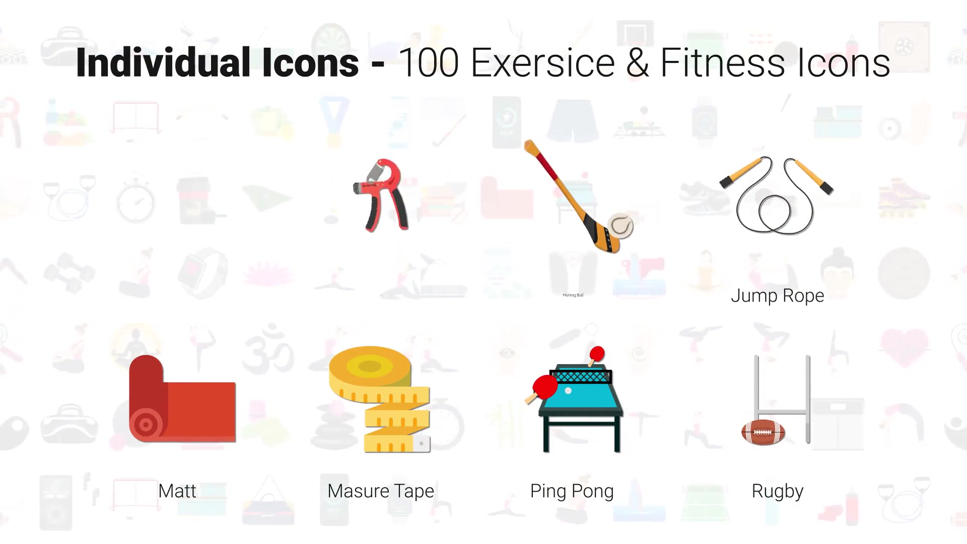 100 Exercise & Fitness Icons Videohive 32265740 After Effects Image 9