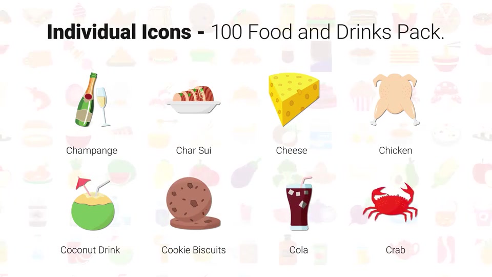 100 Food & Drinks Icons Videohive 28181411 After Effects Image 10