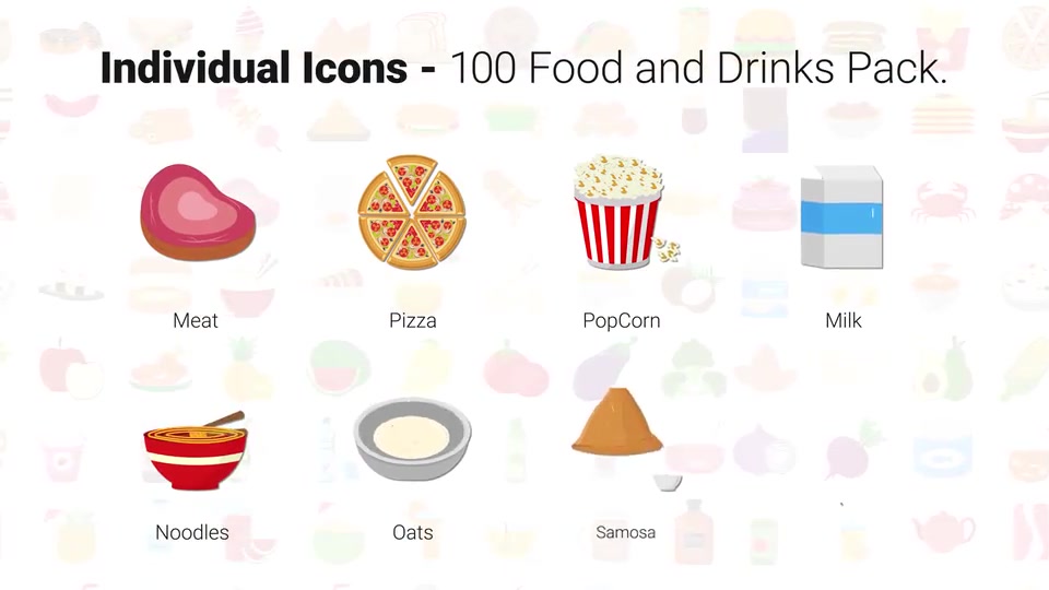 100 Food & Drinks Icons Videohive 28181411 After Effects Image 5