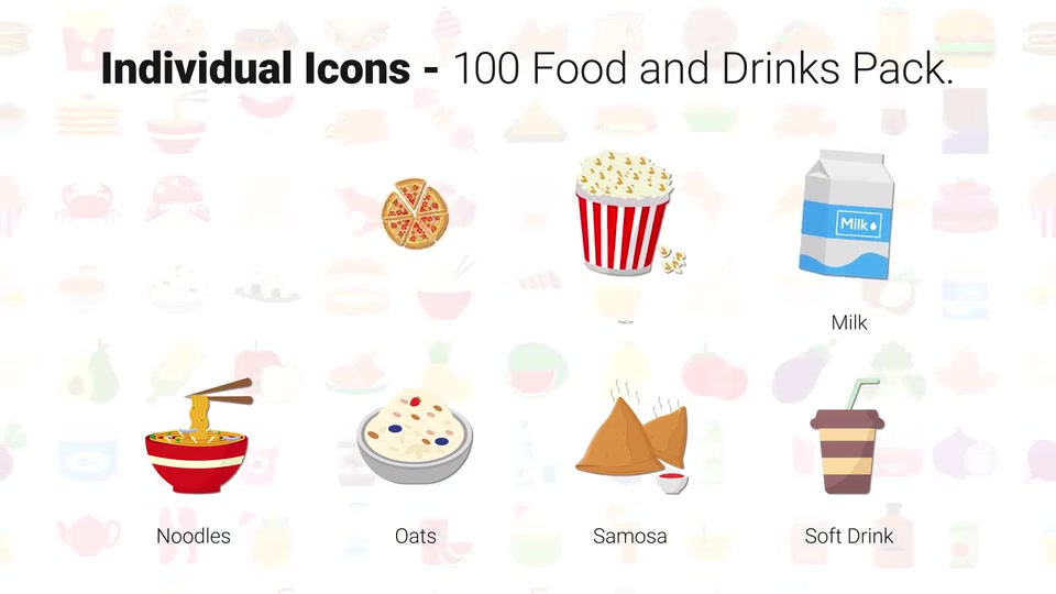 100 Food & Drinks Icons Videohive 28181411 After Effects Image 6