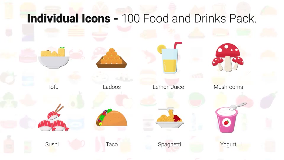 100 Food & Drinks Icons Videohive 28181411 After Effects Image 7