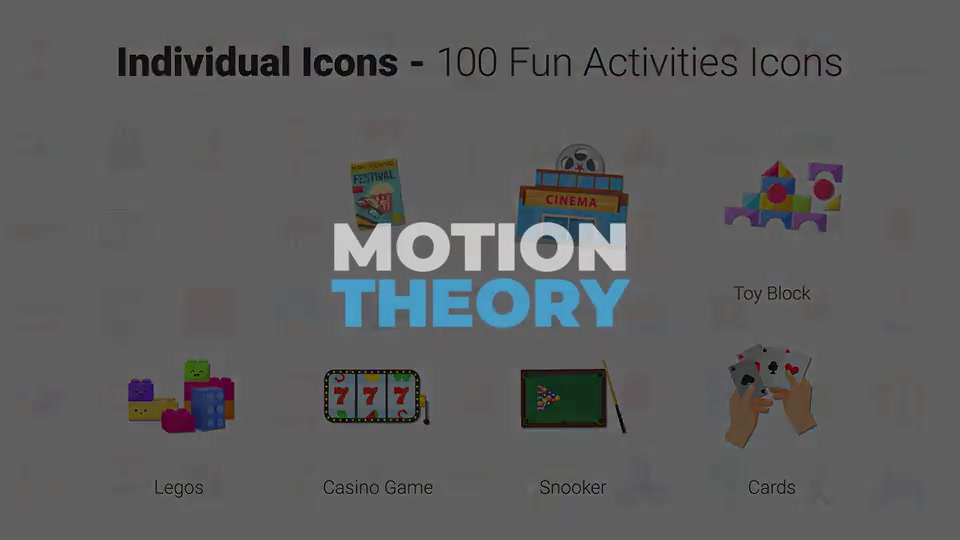 100 Fun Activities Icons Videohive 33159831 After Effects Image 12