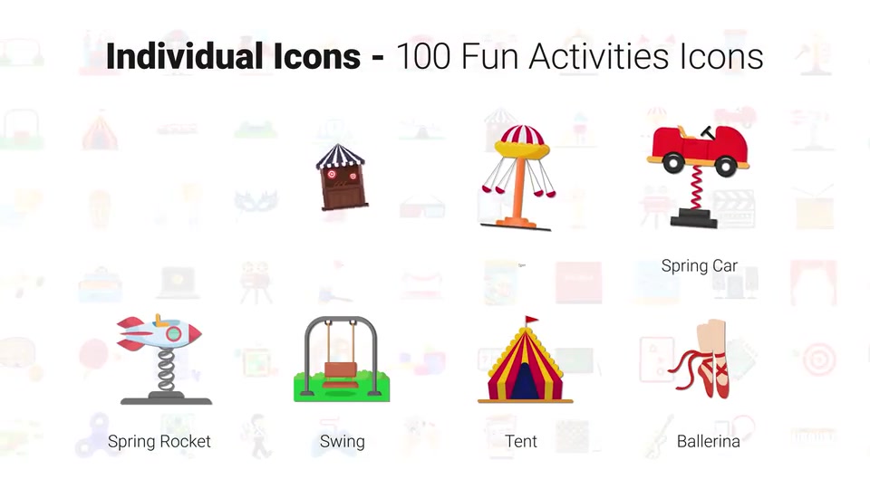 100 Fun Activities Icons Videohive 33159831 After Effects Image 9