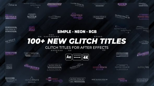 100+ Glitch Titles | Simple | Neon | RGB - Download Videohive 37102836