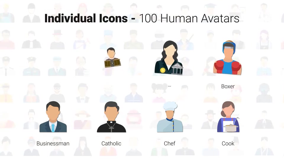 100 Human Avatars Icons Videohive 33169604 After Effects Image 6