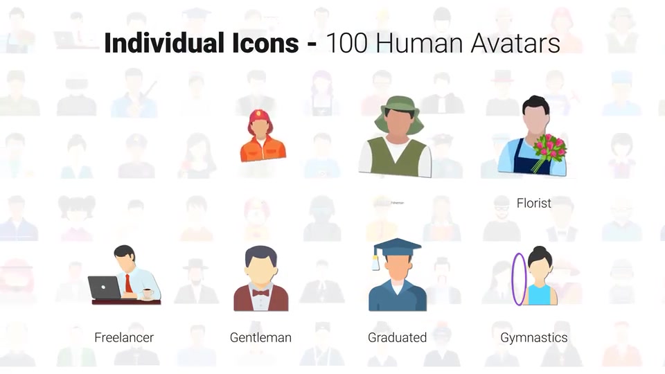 100 Human Avatars Icons Videohive 33169604 After Effects Image 9