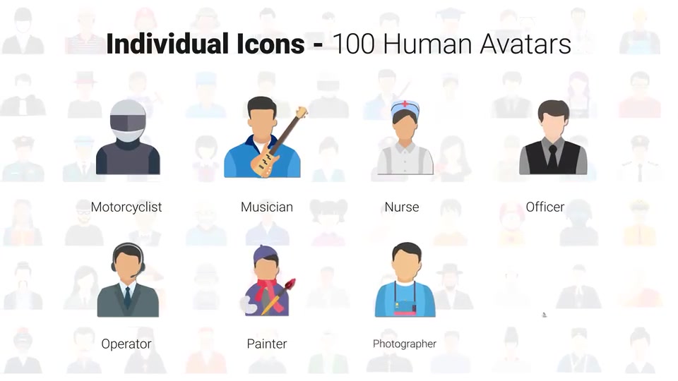 100 Human Avatars Icons Videohive 33962790 After Effects Image 11