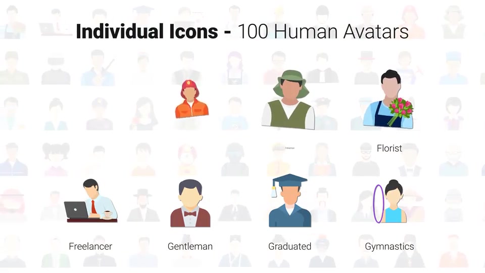 100 Human Avatars Icons Videohive 33962790 After Effects Image 9