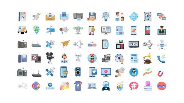 100 Icons Pack Communication & Multimedia - Videohive 32172488 Download