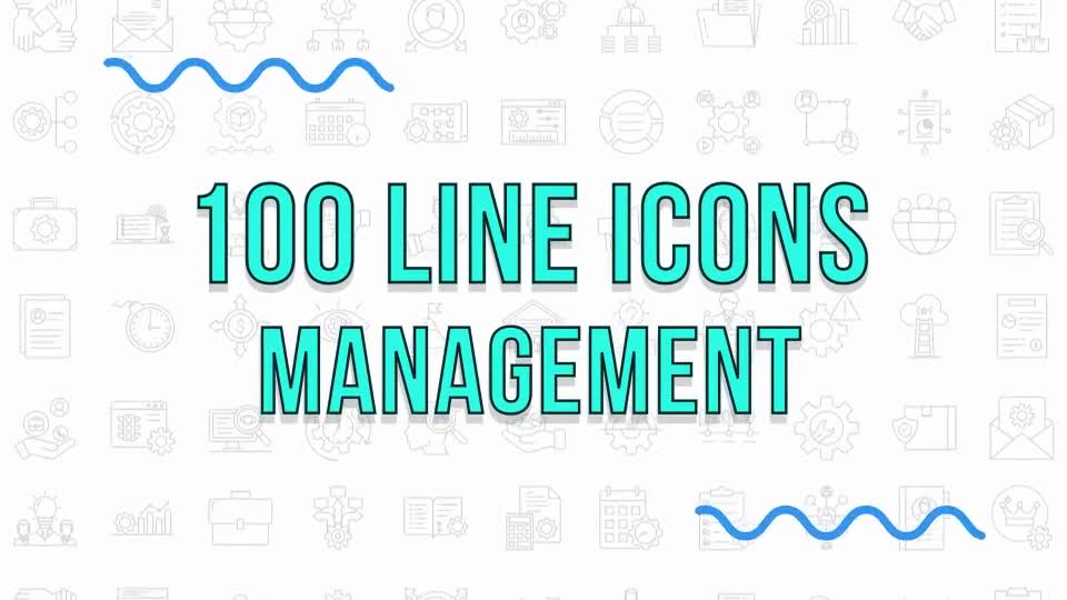 100 Management Line Icons Videohive 40108198 After Effects Image 1