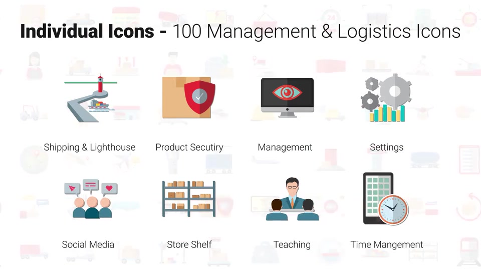100 Management & Logistics Icons Videohive 28745061 After Effects Image 10