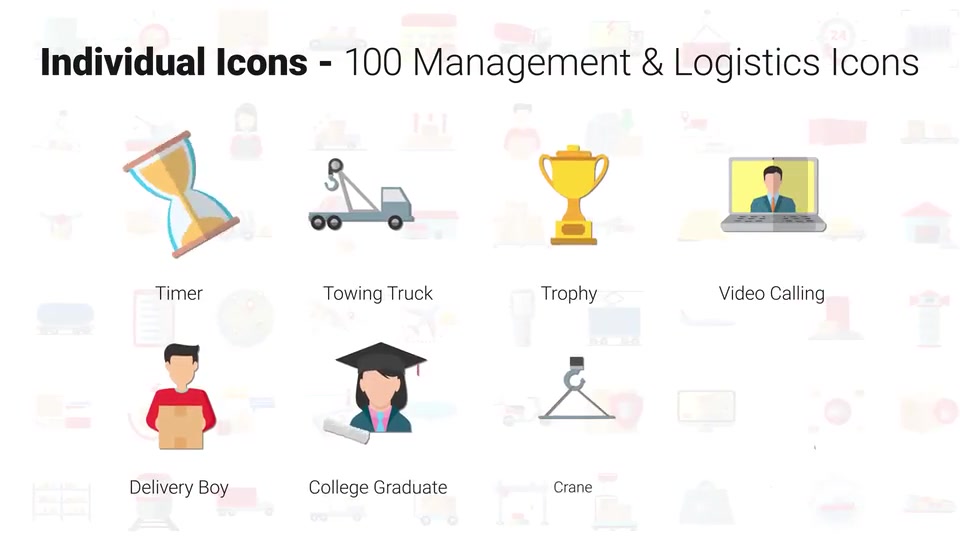 100 Management & Logistics Icons Videohive 28745061 After Effects Image 11