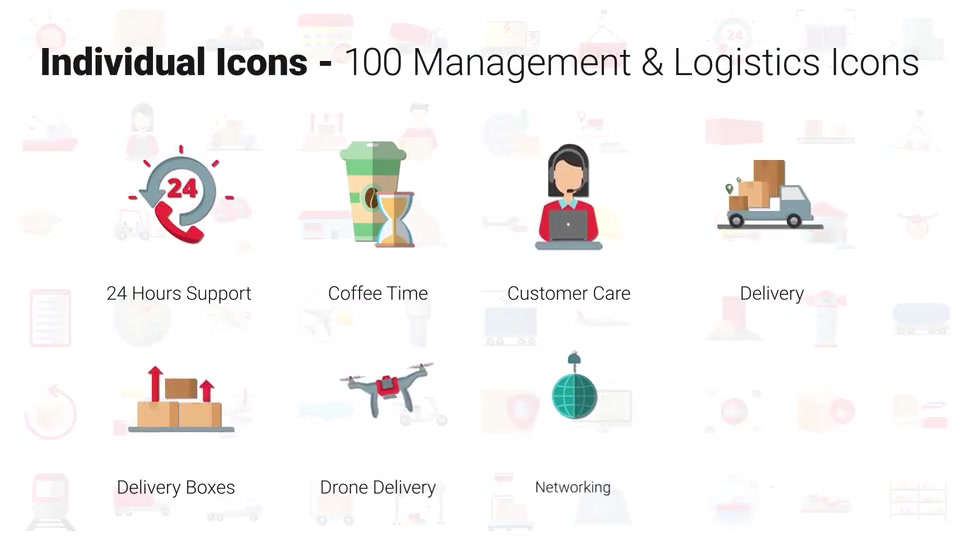 100 Management & Logistics Icons Videohive 28745061 After Effects Image 5