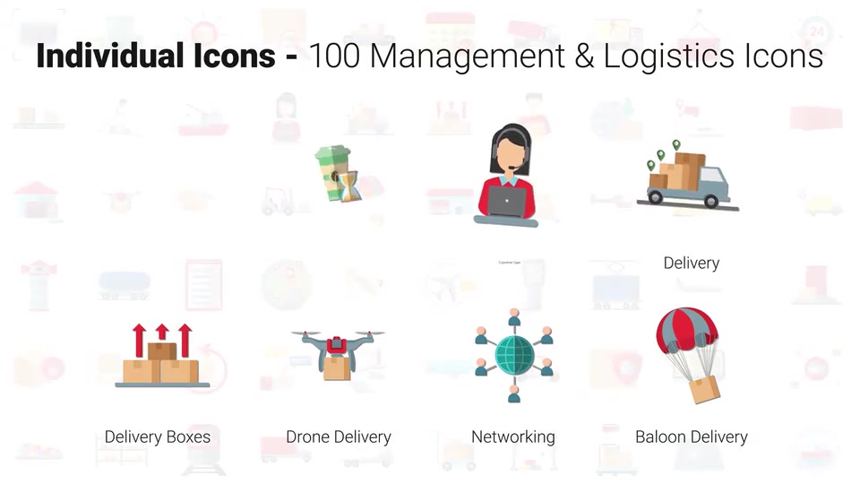 100 Management & Logistics Icons Videohive 28745061 After Effects Image 6