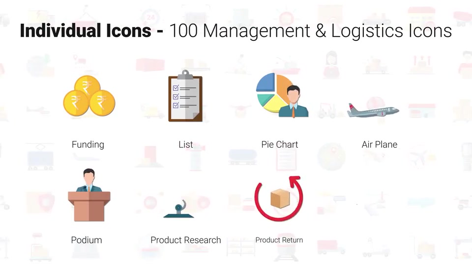100 Management & Logistics Icons Videohive 28745061 After Effects Image 8