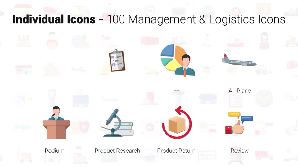 100 Management & Logistics Icons Videohive 28745061 After Effects Image 9
