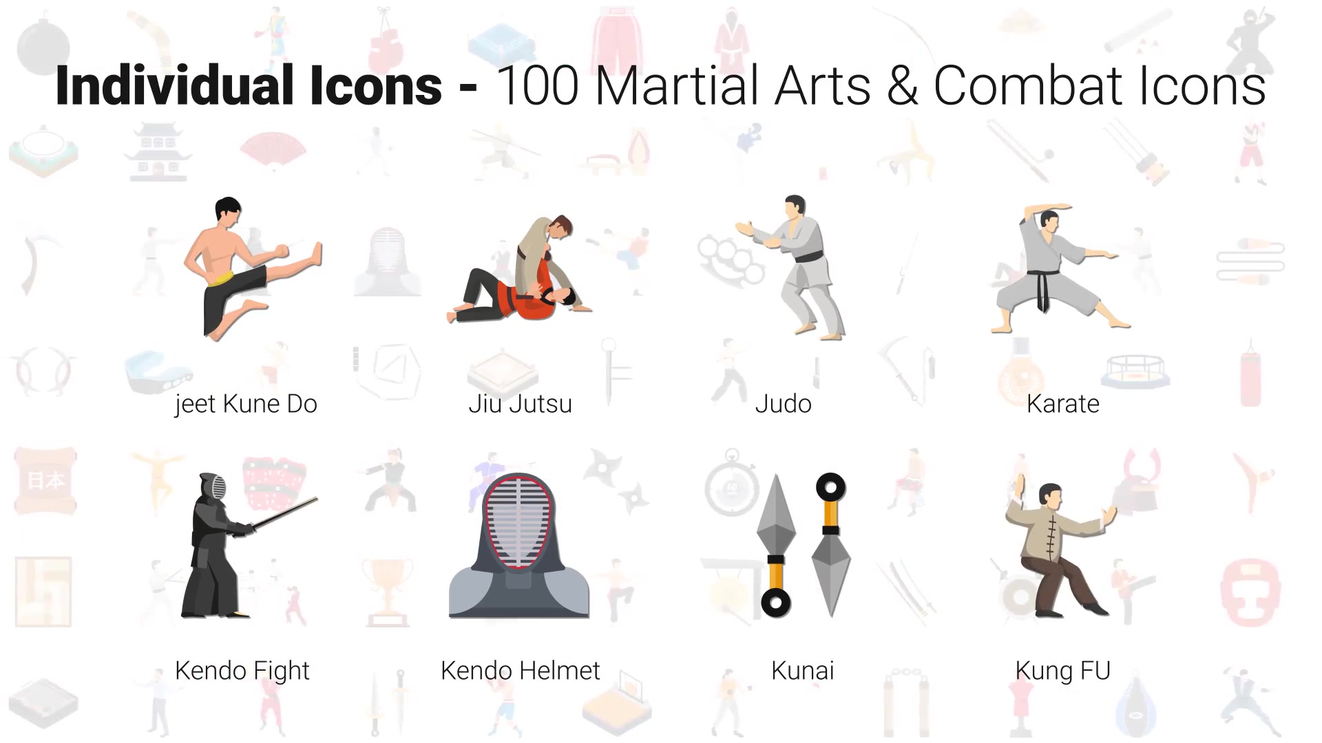 100 Martial Arts Icons Videohive 30141890 After Effects Image 10
