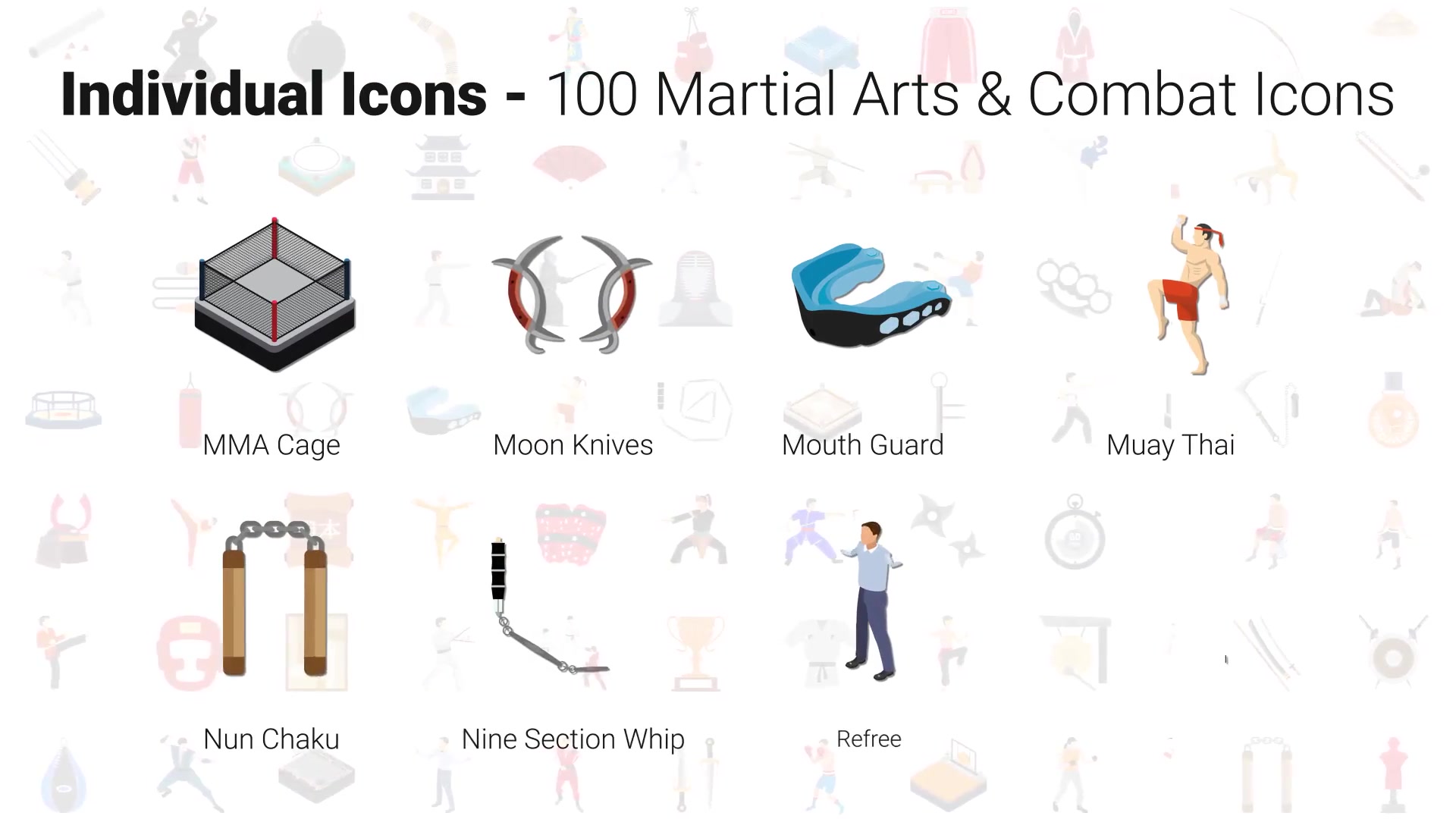 100 Martial Arts Icons Videohive 30141890 After Effects Image 11