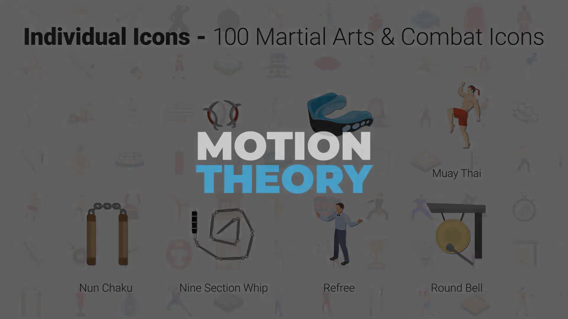 100 Martial Arts Icons Videohive 30141890 After Effects Image 12