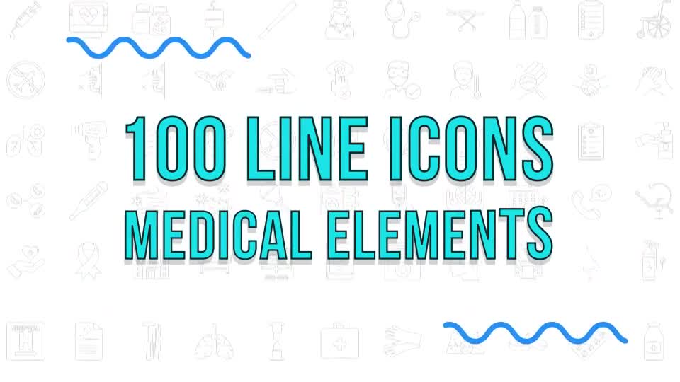 100 Medical Elements Line Icons Videohive 38906633 After Effects Image 1