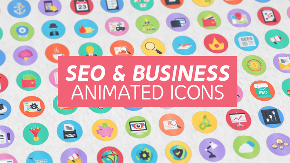 100 Seo & Business Modern Flat Animated Icons - Download Videohive 15948640