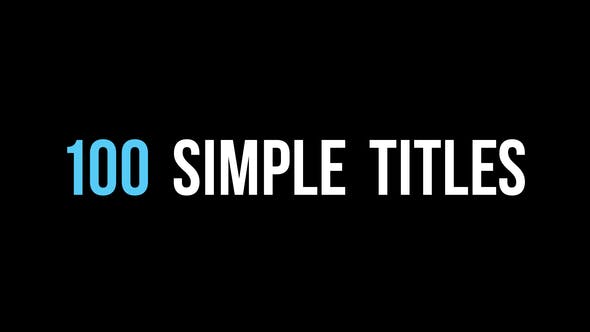 100 Simple Titles - Videohive Download 22740875
