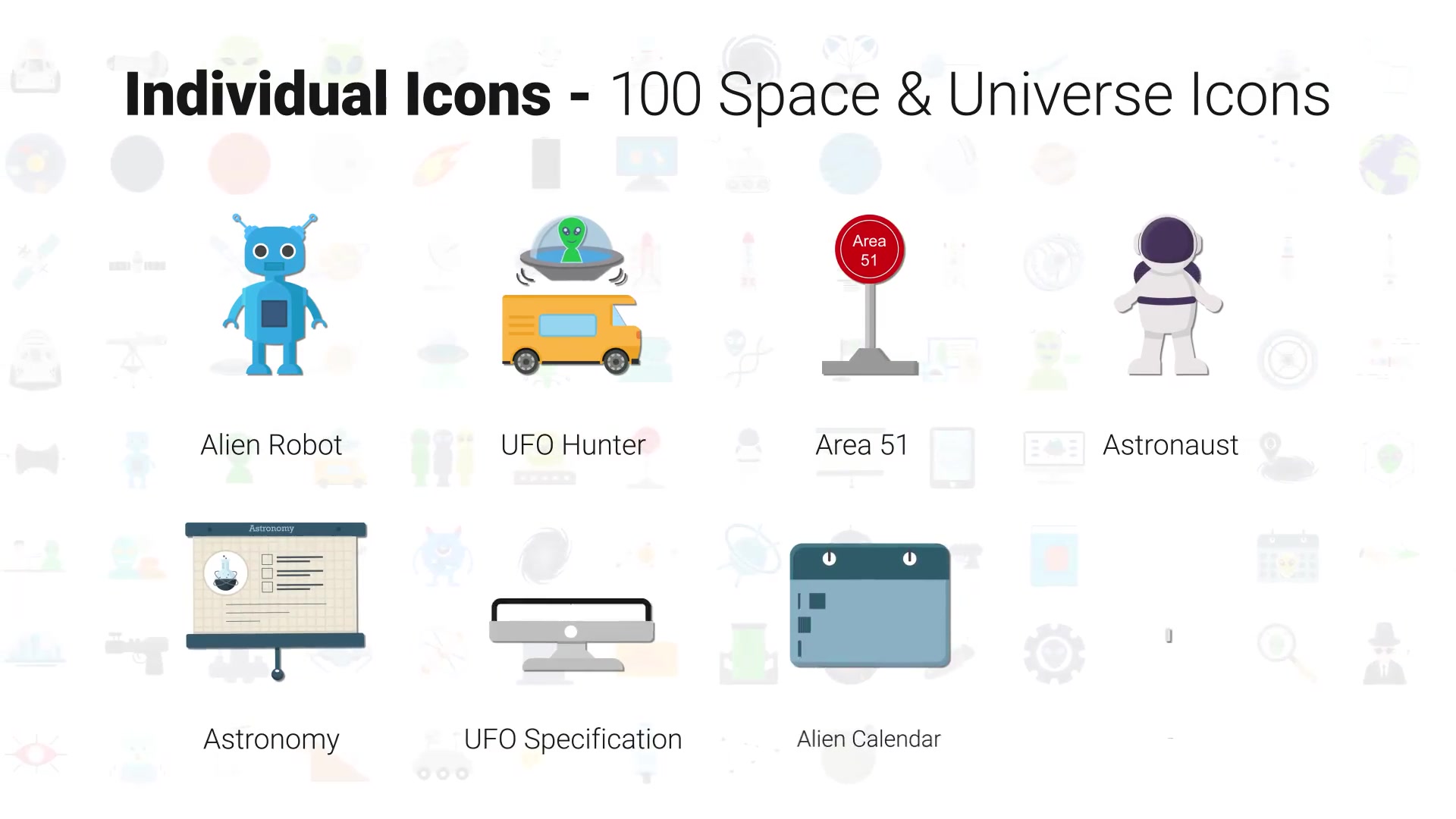 100 Space & Universe Icons Videohive 30006608 After Effects Image 11