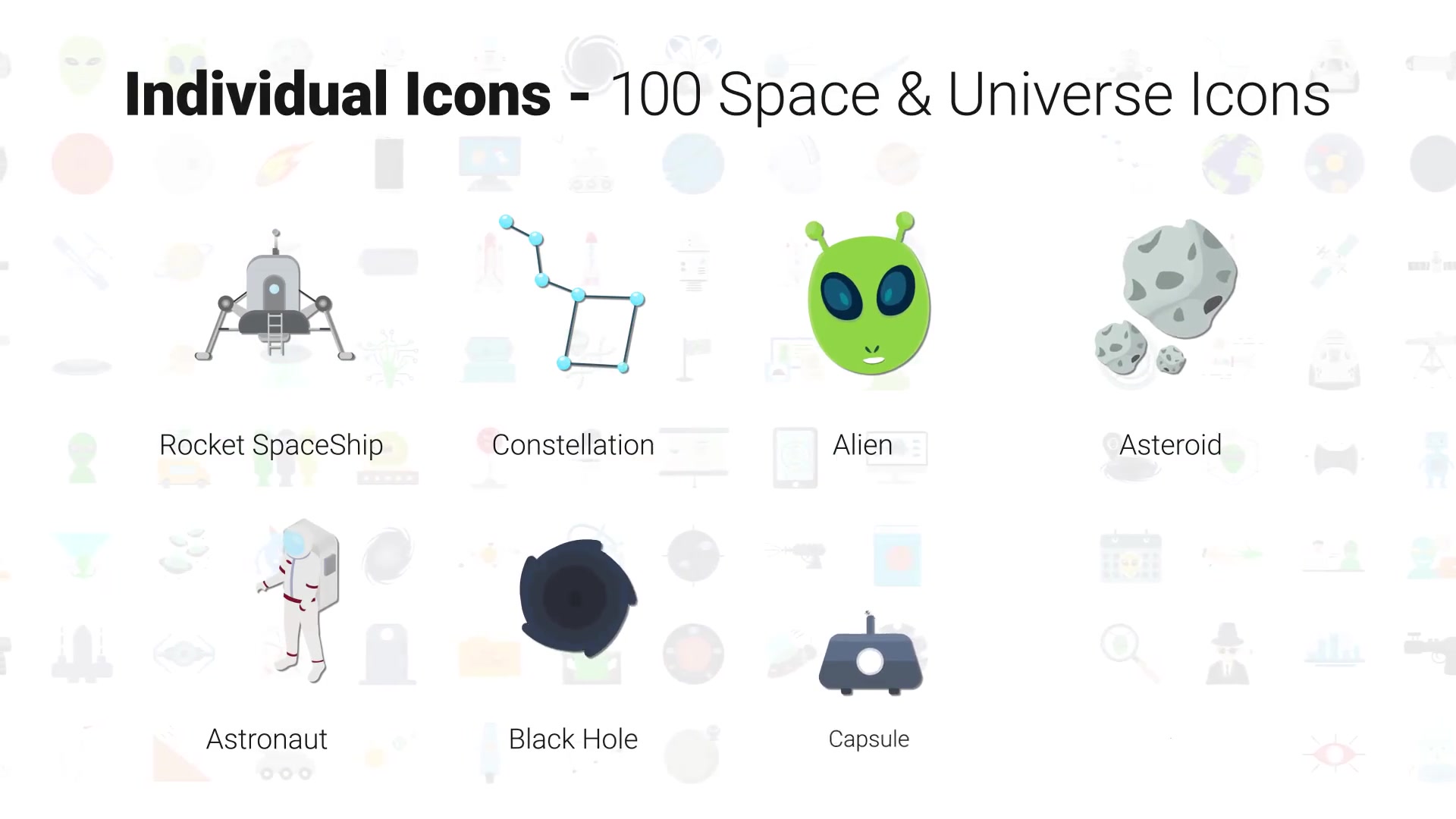 100 Space & Universe Icons Videohive 30006608 After Effects Image 5