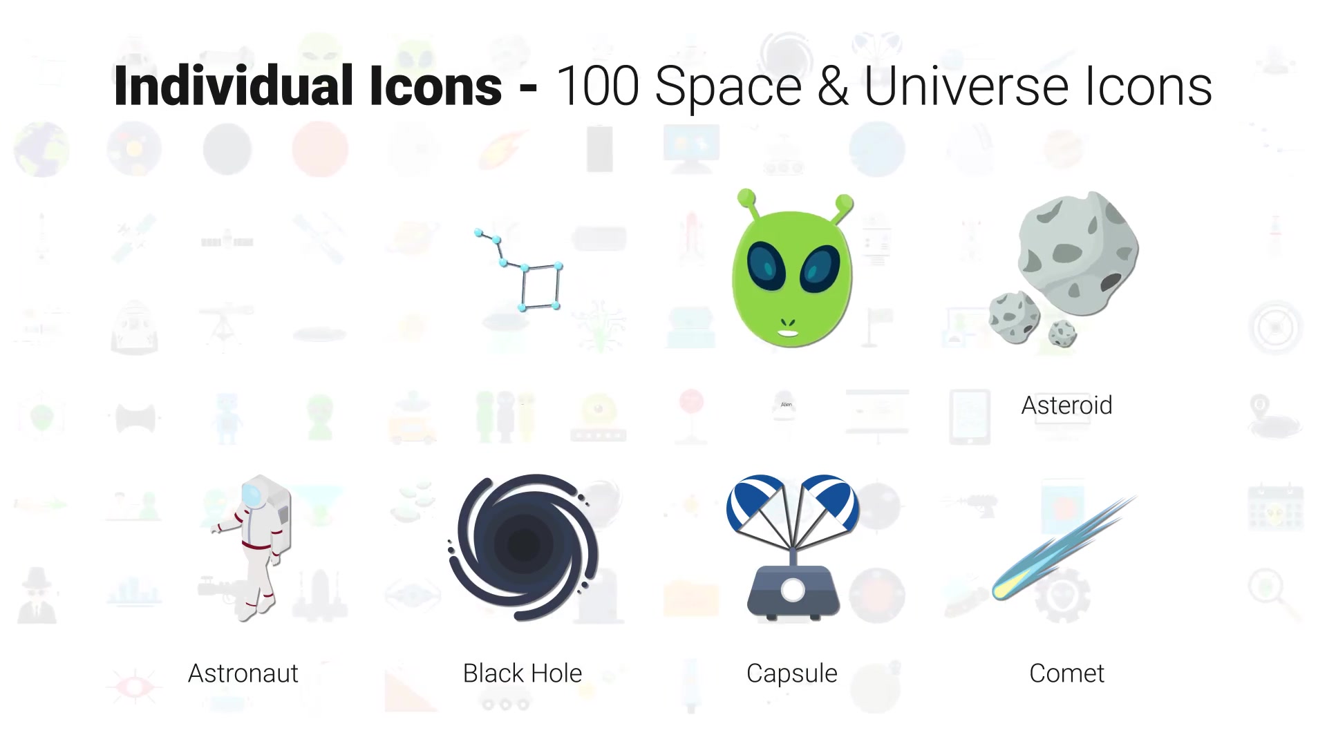 100 Space & Universe Icons Videohive 30006608 After Effects Image 6