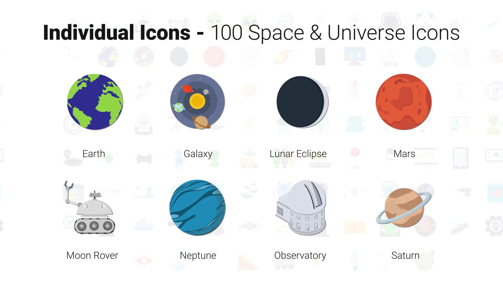 100 Space & Universe Icons Videohive 30006608 After Effects Image 7