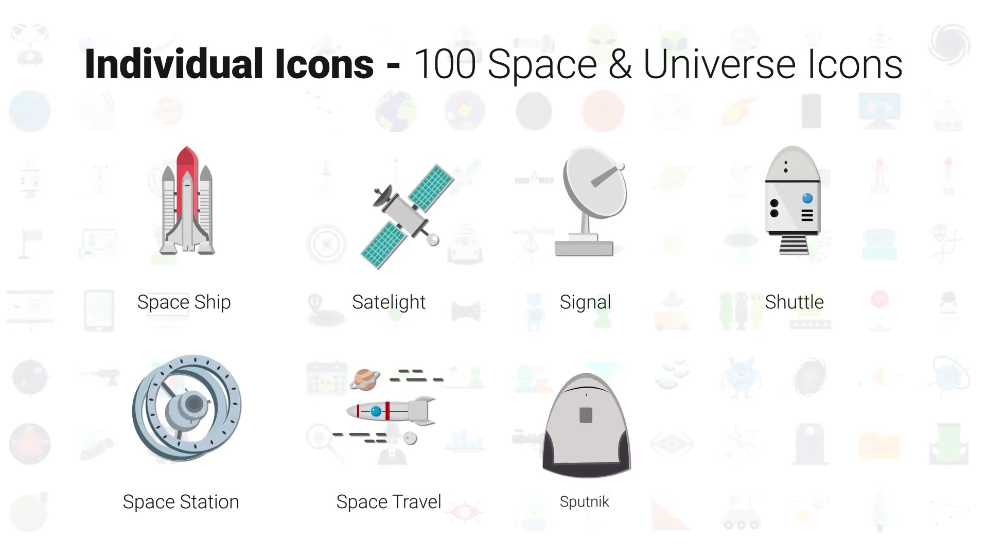 100 Space & Universe Icons Videohive 30006608 After Effects Image 8