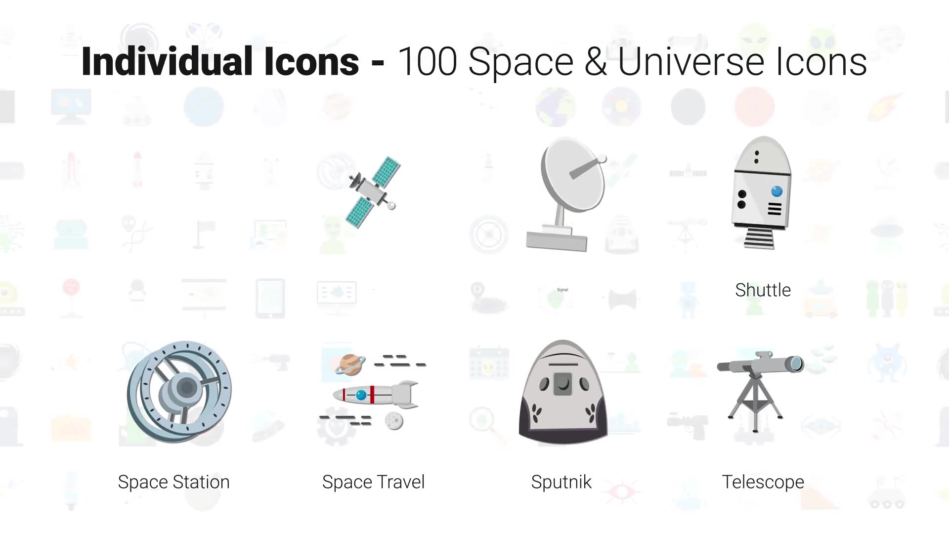 100 Space & Universe Icons Videohive 30006608 After Effects Image 9