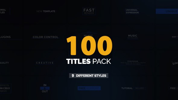 +100 Titles Pack | 9 Styles - Download Videohive 19986347