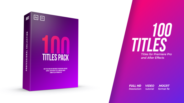 100 Titles Pack - Download Videohive 22096197