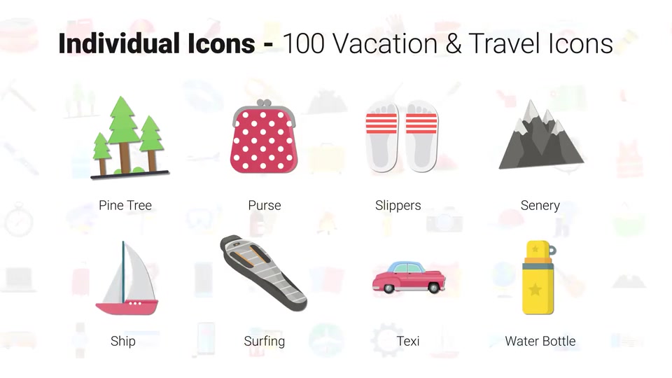 100 Travel & Vacation Icons Videohive 32262002 After Effects Image 10