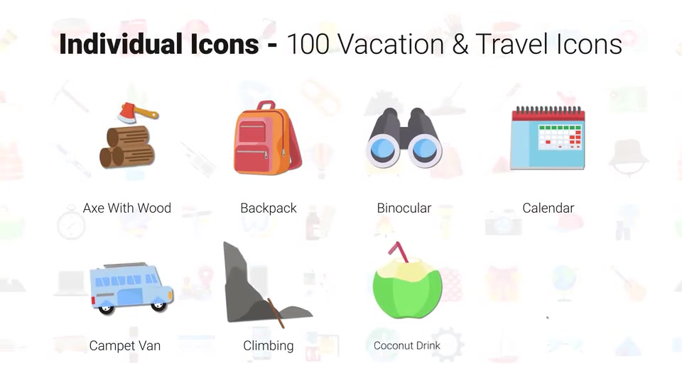 100 Travel & Vacation Icons Videohive 32262002 After Effects Image 5